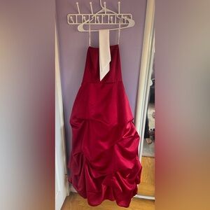 David’s bridal Red Strapless Gown